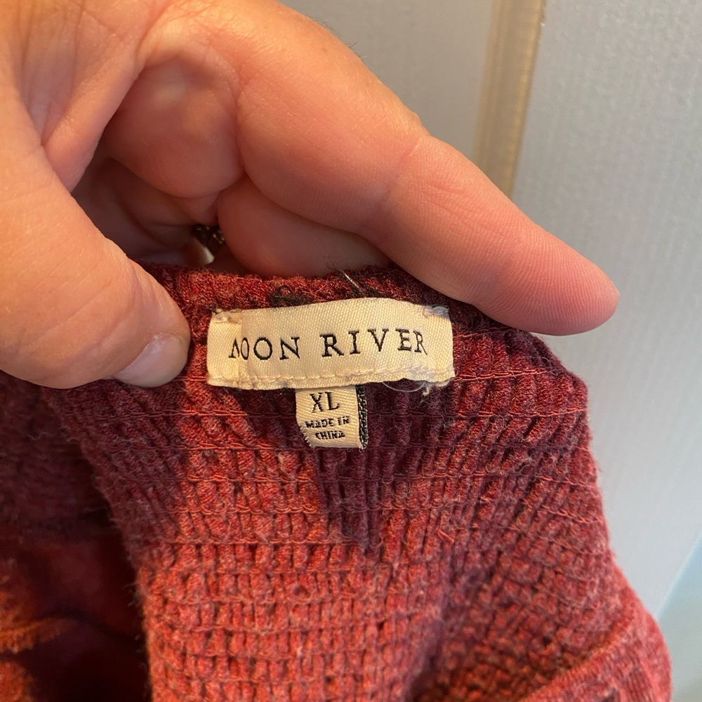 Anthropologie Maroon Peplum Long-Sleeve Top - Picture 3 of 8